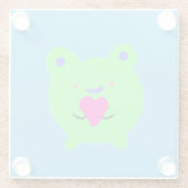 Sweet Frog mit Herz Glasuntersetzer (Rückseite)