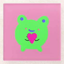 Sweet Frog mit Herz Glasuntersetzer