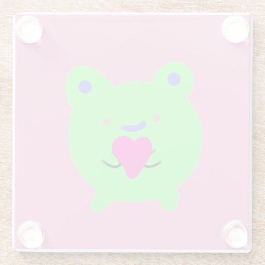 Sweet Frog mit Herz Glasuntersetzer (Rückseite)