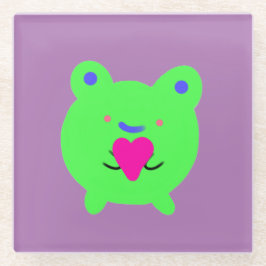 Sweet Frog mit Herz Glasuntersetzer
