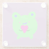 Sweet Frog mit Herz Glasuntersetzer (Rückseite)