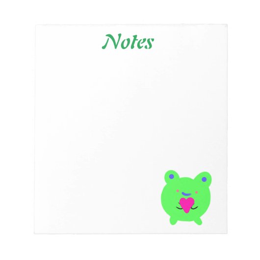 Sweet Frog mit Herz Notizblock (Vorderseite)