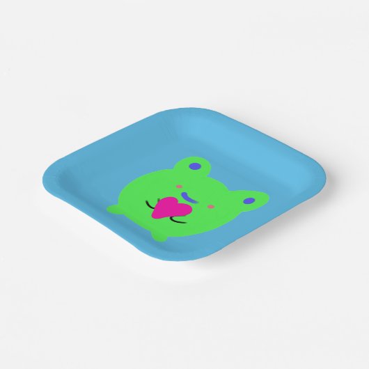 Sweet Frog mit Herz Pappteller (Gewinkelt)