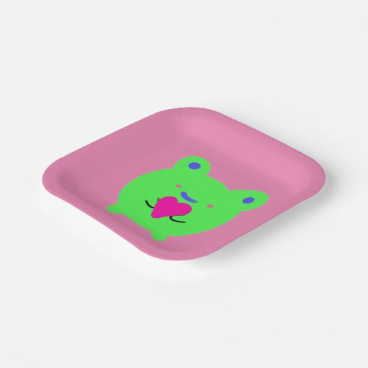 Sweet Frog mit Herz Pappteller (Gewinkelt)