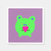 Sweet Frog mit Herz Serviette (Vorderseite)