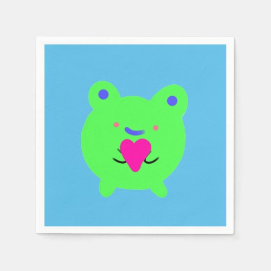 Sweet Frog mit Herz Serviette (Vorderseite)
