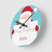 Sweet Frohe Weihnachten Runde Wanduhr (Winkel)