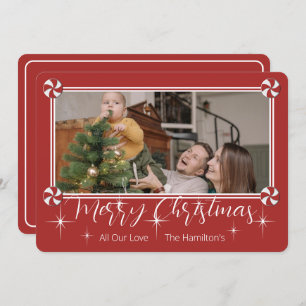 Sweet Frohe Weihnachts-Foto Flat Holiday Card Feiertagskarte