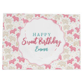 Sweet Frosted Animal Cookies Birthday Custom Große Geschenktüte (Rückseite)