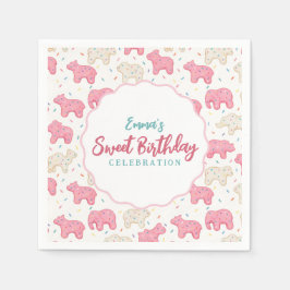 Sweet Frosted Animal Cookies Birthday Serviette