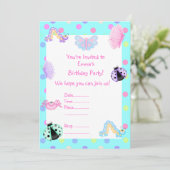 SWEET FRÜHJAHRESPARTEI EINLADUNG BLAUE (Stehend Vorderseite)