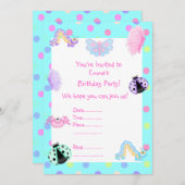 SWEET FRÜHJAHRESPARTEI EINLADUNG BLAUE (Vorne/Hinten)