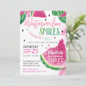 Sweet Fruity Watermelon Geburtstagsparty Einladung (Stehend Vorderseite)
