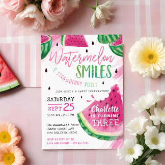 Sweet Fruity Watermelon Geburtstagsparty Einladung