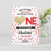 Sweet & Fun Black Heart Girl Einladung (Stehend Vorderseite)