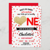 Sweet & Fun Black Heart Girl Einladung (Vorne/Hinten)