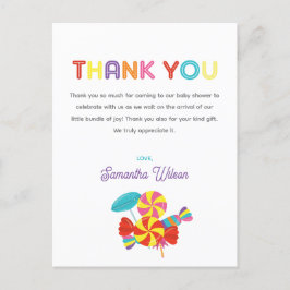 Sweet Fun Candy Baby Dusche Vielen Dank Postkarte