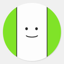 Sweet Fun Lächeln Gesicht Bright Green Edge Streif