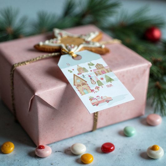 Sweet Fun Watercolor Lebkuchen Candy Town Geschenkanhänger