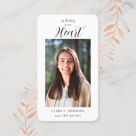 Sweet Funeral Photo Sympathy  Visitenkarte