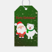 Sweet Funkelnd Green, Santa und Bär Geschenkanhänger (Vorderseite)