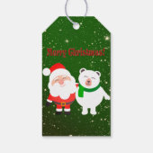 Sweet Funkelnd Green, Santa und Bär Geschenkanhänger (Rückseite)