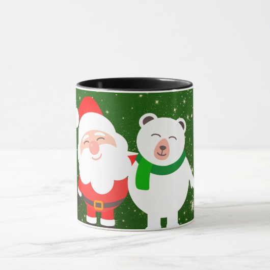 Sweet Funkelnd Green, Santa und Bär Tasse (Zentrum)