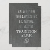 Sweet Funny Bridesmaid / Trauzeugin Vorschlag Einladung (Vorne/Hinten)