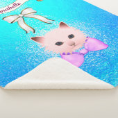 Sweet Funny Cat mit Bow Name Personalize Sherpadecke (3/4)