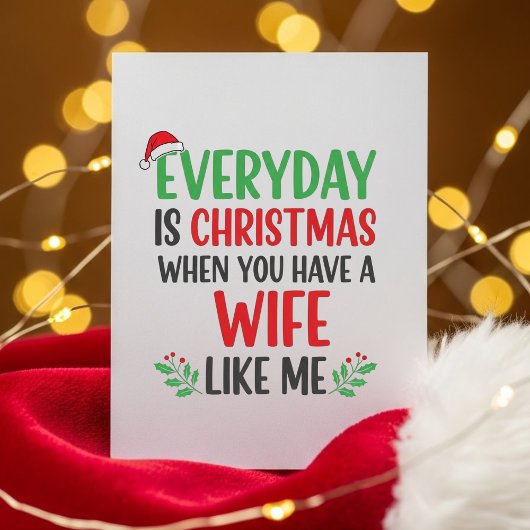 Sweet Funny Husband Christmas Greeting Feiertagskarte