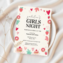 Sweet Galentines Day Invitation Donut Treats Einladung