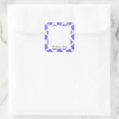 Sweet Garden Blue Geranium Blume auf beliebiger Fa Quadratischer Aufkleber (Tasche)