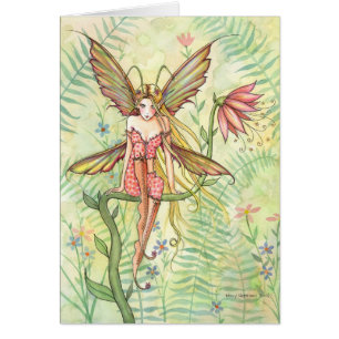 Sweet Garden Bug Blume Fairy Blank Card