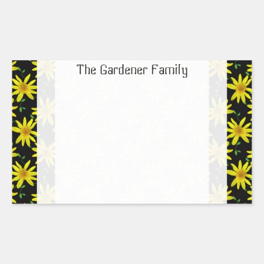 Sweet Garden Yellow Arnica Wildblume auf beliebige Rechteckiger Aufkleber (Vorderseite)