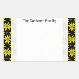 Sweet Garden Yellow Arnica Wildblume auf beliebige Rechteckiger Aufkleber