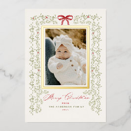 Sweet Garland Gold Malte Weihnachtsfotokarte Folieneinladung