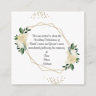 Sweet Geometric Cream Rose Wedding Card Begleitkarte