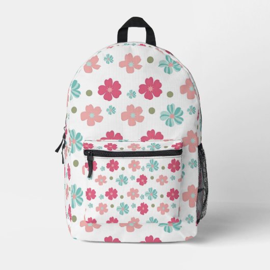 Sweet Geometric Spring Flowers Bedruckter Rucksack (Vorderseite)