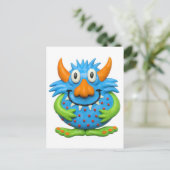 Sweet Gepunktet Monster Postkarte (Stehend Vorderseite)