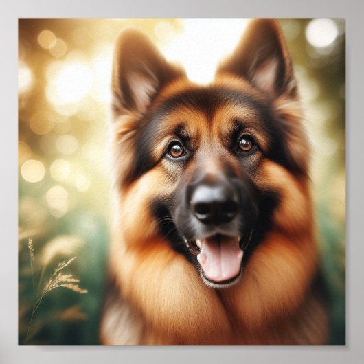 Sweet German Shepherd mit einem hellen Lächeln Poster (Vorne)