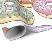Sweet geschmackvolle Donuts farbenfrohe Speisen De Geschenkpapier (Rolleneckpunkt)