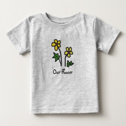 Sweet Gezeichnet Gelbe Blume mit benutzerdefiniert Baby T-shirt (Vorderseite)