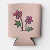 Sweet Gezeichnet Rosa Blume Dosenkühler (Vorderseite)