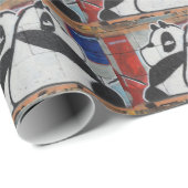 Sweet Giant Pandas Graffiti Geschenkpapier (Rolleneckpunkt)