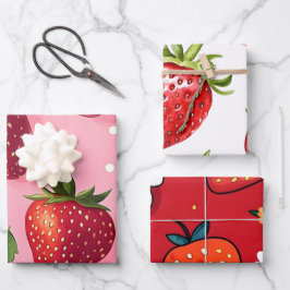 Sweet Giant Strawberry Geschenkpapier Set