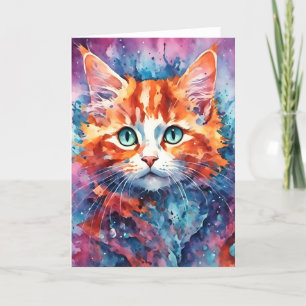 Sweet Ginger Kitten Watercolor Jedes Anlasses Card Karte