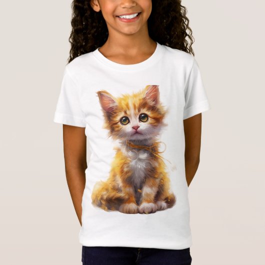 Sweet Ginger und White Patchwork Kitten Charm T-Shirt (Vorderseite)