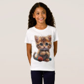 Sweet Ginger und White Patchwork Kitten Charm T-Shirt (Vorne ganz)