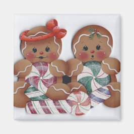 Sweet Gingerbread Candy Twins Kitchen Magnet
