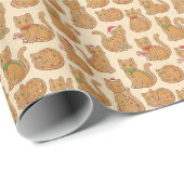 Sweet Gingerbread Cats Christmas Icing Cookie Geschenkpapier (Rolleneckpunkt)